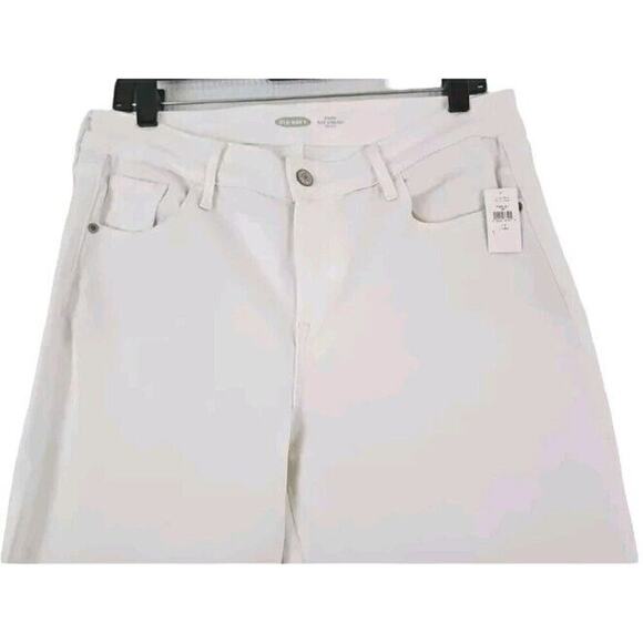 Old Navy ~Woman Size 12 Long~ White Piwer Slim Straight Mid Rise Jeans NWT - Picture 4 of 9